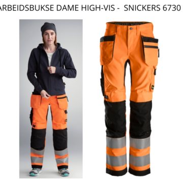Arbeidsbukse dame Oransje-High-Vis – Snickers-6730