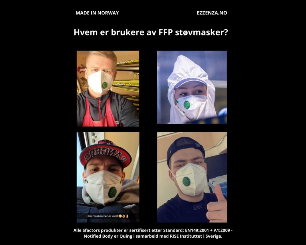 Norskprodusert støvmaske i FFP2 og FFP3., Norskprodusert støvmaske i FFP2 og FFP3.